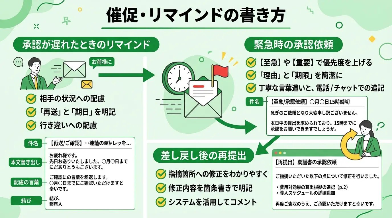 催促・リマインドの書き方