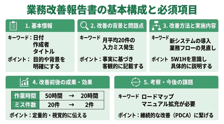 業務改善報告書の基本構成と必須項目