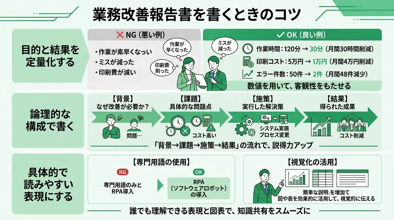業務改善報告書を書くときのコツ
