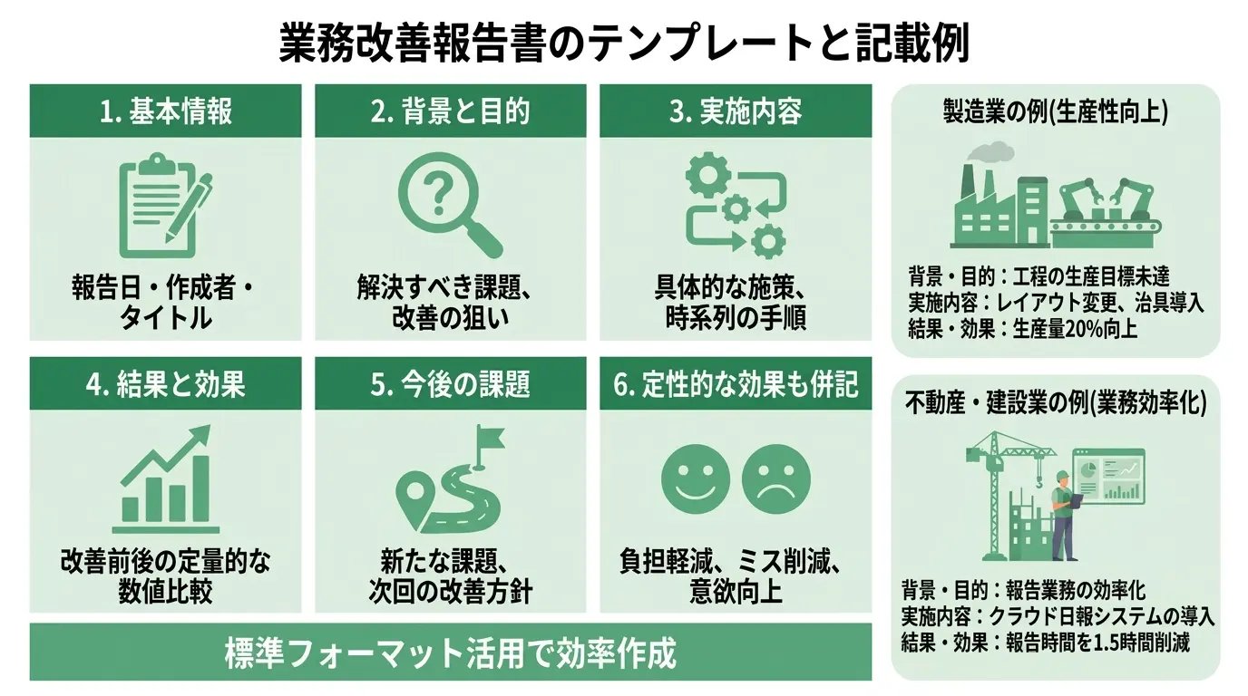 業務改善報告書のテンプレートと記載例