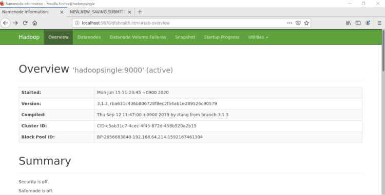 BigData分析基盤検証：Apache Hadoop構築編(Single構成)