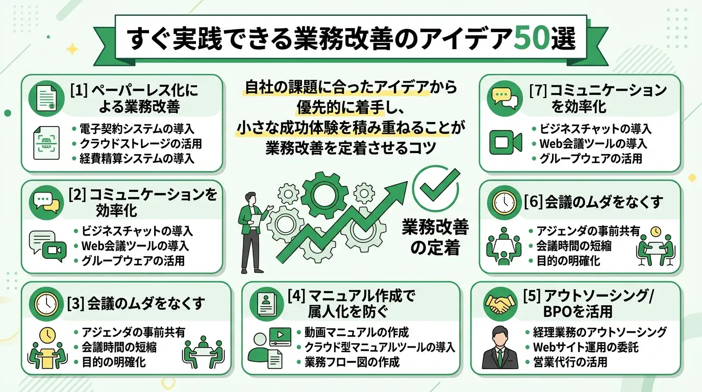 すぐ実践できる業務改善のアイデア50選