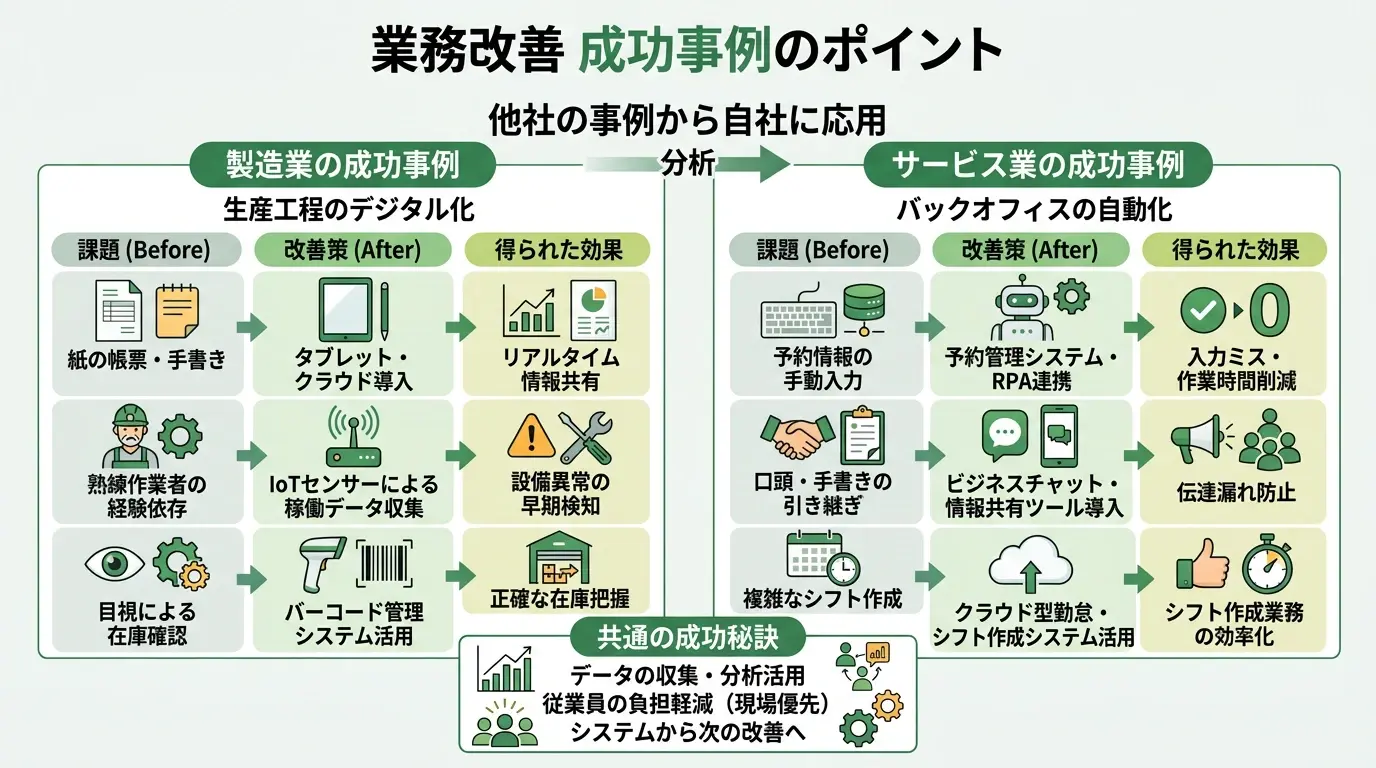 業務改善の成功事例から学ぶポイント